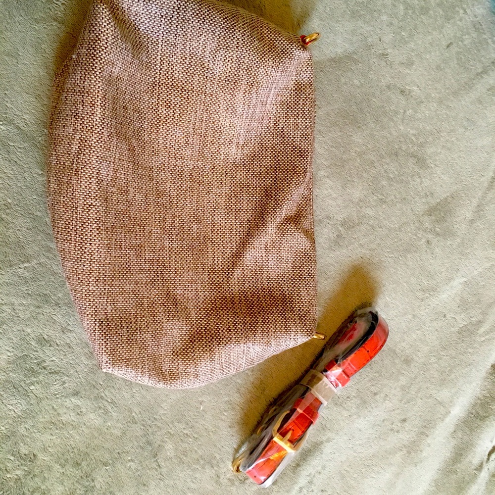 Never used canvas bag with orange strap ❤️